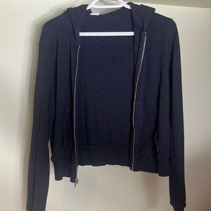 TNA WAFFLE CROP ZIP-UP BLACK SIZE L 🖤